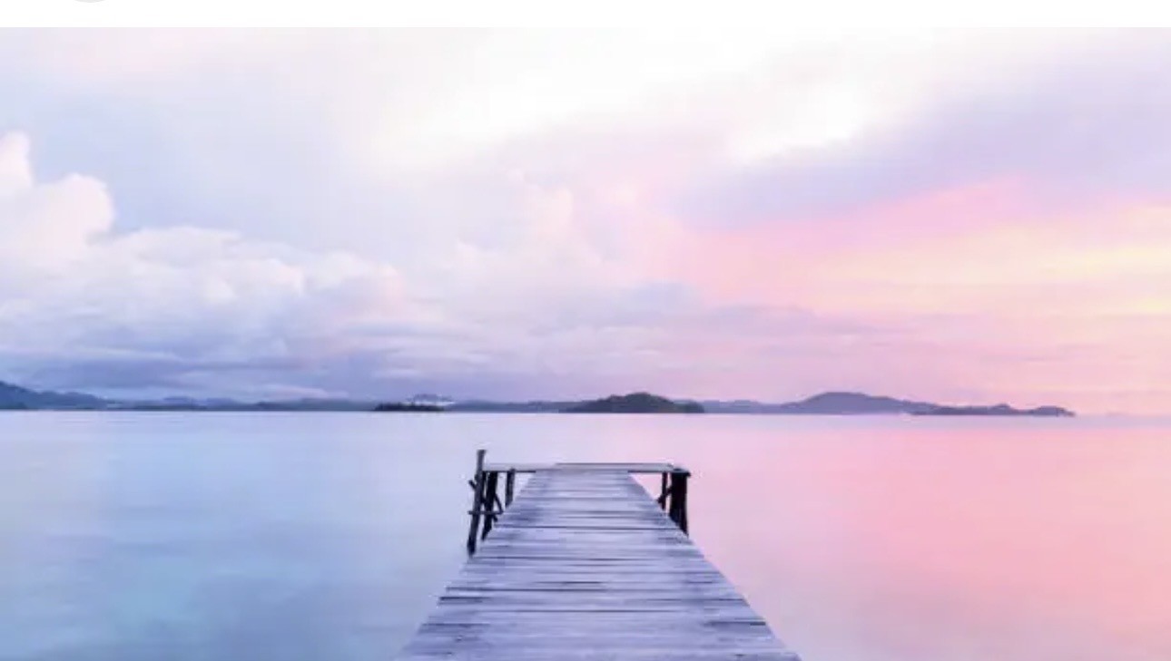 Calm water at sunset